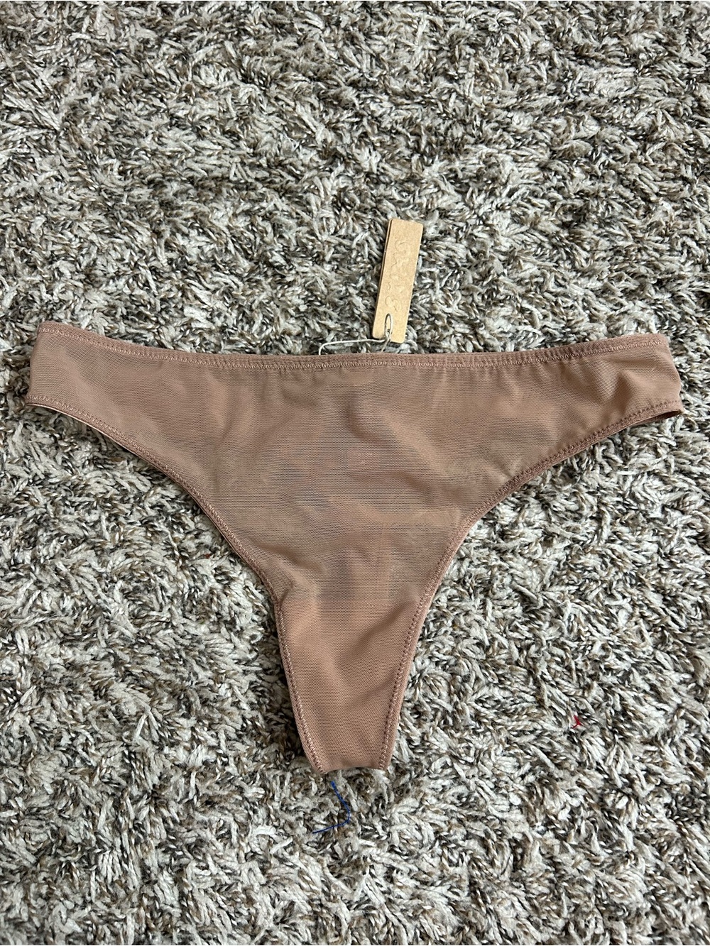 Skims Mesh Built Up Thong Sienna NWT Tan Sz M